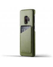 Кожен калъф с джоб Mujjo за  Galaxy S9, маслинен -1