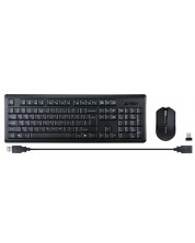 Kомплект клавиатура и мишка A4tech - 4200N, V-track, безжичен, черен -1
