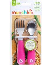 Комплект прибори за хранене Munchkin 2 броя, розови -1