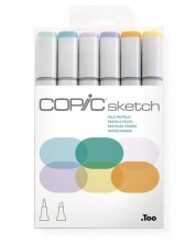 Комплект маркери Too Copic Sketch - Пастелни тонове, 6 цвята
