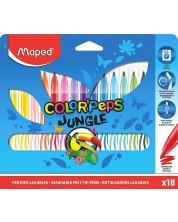 Комплект флумастери Maped Color Peps - Jungle, 18 цвята -1