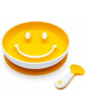 Комплект Munchkin Smile N Scoop - Чиния и лъжица, жълт -1