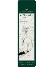 Комплект графитни моливи Faber-Castell Pitt - Matt, 6 броя -1