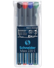 Комплект перманентни маркери Schneider Maxx 220 S - 4 цвята
