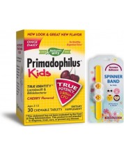 Комплект Nature's Way - Primadophilus Kids, 30 таблетки + Репелентна гривна Aroma Defence