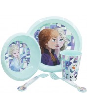 Комплект за хранене Stor - Frozen, чаша, купа, чиния и прибори -1