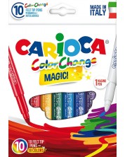 Комплект флумастери Carioca Magic - 9 цвята + 1 изтриващ -1