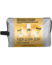 Neutrogena Clear & Soothe Комплект - Маска за лице, измиваща пяна и хидратиращ крем, 50 + 150 + 75 ml