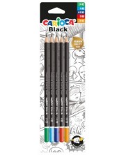 Комплект моливи Carioca - Черни, 5 броя
