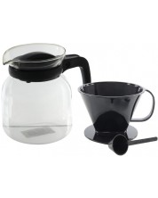 Комплект кана за кафе с чаша HIT - 1.2 l + филтър, черни