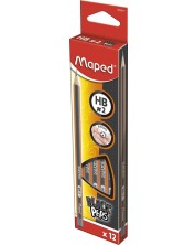 Комплект моливи Maped Black'Peps - HB, 12 броя -1
