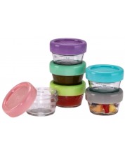 Комплект стъклени купички с капак Melii - Многоцветни, 59 ml, 6 броя