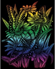 Комплект за гравиране Royal Rainbow - Пеперуди, 20 х 25 cm