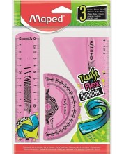 Комплект за чертане Maped Twist'n Flex - Розов