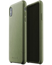 Кожен калъф Mujjo за iPhone Xs Max, маслинен -1