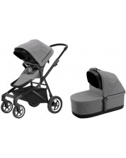 Комбинирана бебешка количка 2 в 1 Thule - Sleek, Grey Melange -1