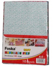 Комплект филц А4 Foska - Цветя, 180 gr, 10 листа