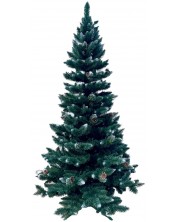 Коледна елха Alpina - Заснежен бор с шишарки, 120 cm, Ø 55 cm, зелена -1
