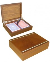 Дървена кутия с покер карти -1