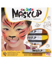 Комплект бои за лице Carioca Mask up - Животни, 3 цвята 