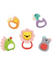 Комплект бебешки гризалки Hola Toys - Горски животни, 5 броя -1