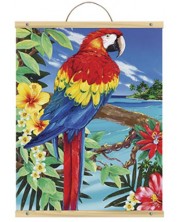 Комплект за рисуване с акрилни бои върху платно Royal - Папагал, 31 х 41 cm -1