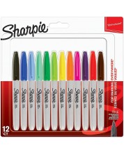 Комплект перманентни маркери Sharpie - F, 12 цвята