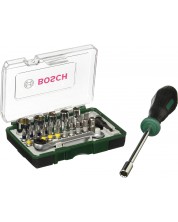 Комплект битове и минитресчотка с ръчна отвертка Bosch - 28 части -1