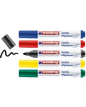 Комплект маркери за текстил Edding 4500 - 5 цвята