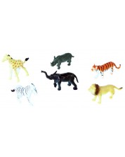 Комплект фигурки Rappa - Диви животни, 6 броя, 6-7 cm