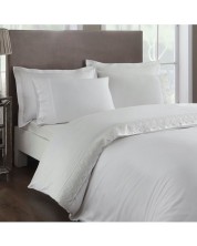 Комплект за спалня TAC - Delux Sandrino White, 100% памук, сатениран -1