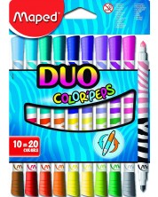 Комплект двувърхи флумастери Maped Color Peps Duo - 10 броя -1