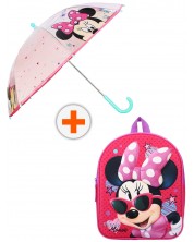 Комплект за детска градина Vadobag Minnie Mouse - 3D раница и чадър, Friends Around Town