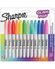 Комплект перманентни маркери Sharpie Glam Pop - F, 12 цвята