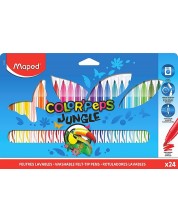 Комплект флумастери Maped Color Peps - Jungle, 24 цвята -1