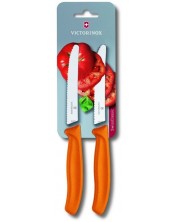 Комплект от 2 назъбени ножа Victorinox - Swiss Classic, 11 cm, оранжеви -1