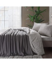 Комплект за спалня с одеяло TAC - Waffle, сив -1