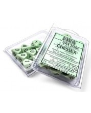 Комплект зарове Chessex Opaque Pastel - Green/black, 10 броя -1