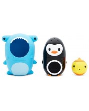Комплект играчки за баня Munchkin - Акула, пингвин, рибка