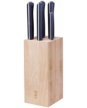 Комплект ножове с дървена стойка Opinel - Intempora, 6 части, тъмносини -1