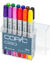 Комплект маркери Too Copic Ciao - Основни тонове, 12 цвята