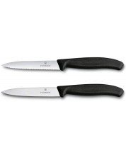 Комплект от 2 ножа за плодове Victorinox - Swiss Classic, 10 cm, черни -1