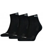 Комплект чорапи Puma - Cushioned Quarter, 3 чифта, черни