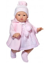 Кукла Asi Dolls - Бебе Коке, с розова плетена рокличка и шапка -1