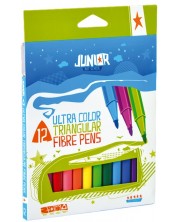 Комплект флумастери Junior - Ultra Color, 12 броя