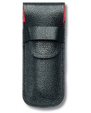 Кожен калъф за джобен нож Victorinox Classic - черен/червен -1