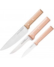 Комплект кухненски ножове Opinel - Parallele, 3 броя, бук -1