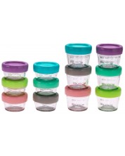 Комплект стъклени купички с капак Melii - Многоцветни, 6 x 59 ml, 6 x 118 ml -1