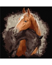 Комплект за рисуване по номера Ideyka - Грациозни коне, 40 х 40 cm