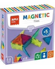 Конструктор Apli Kids - С прозрачни магнитни плочки, 18 части -1
